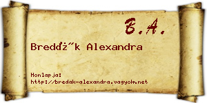 Bredák Alexandra névjegykártya